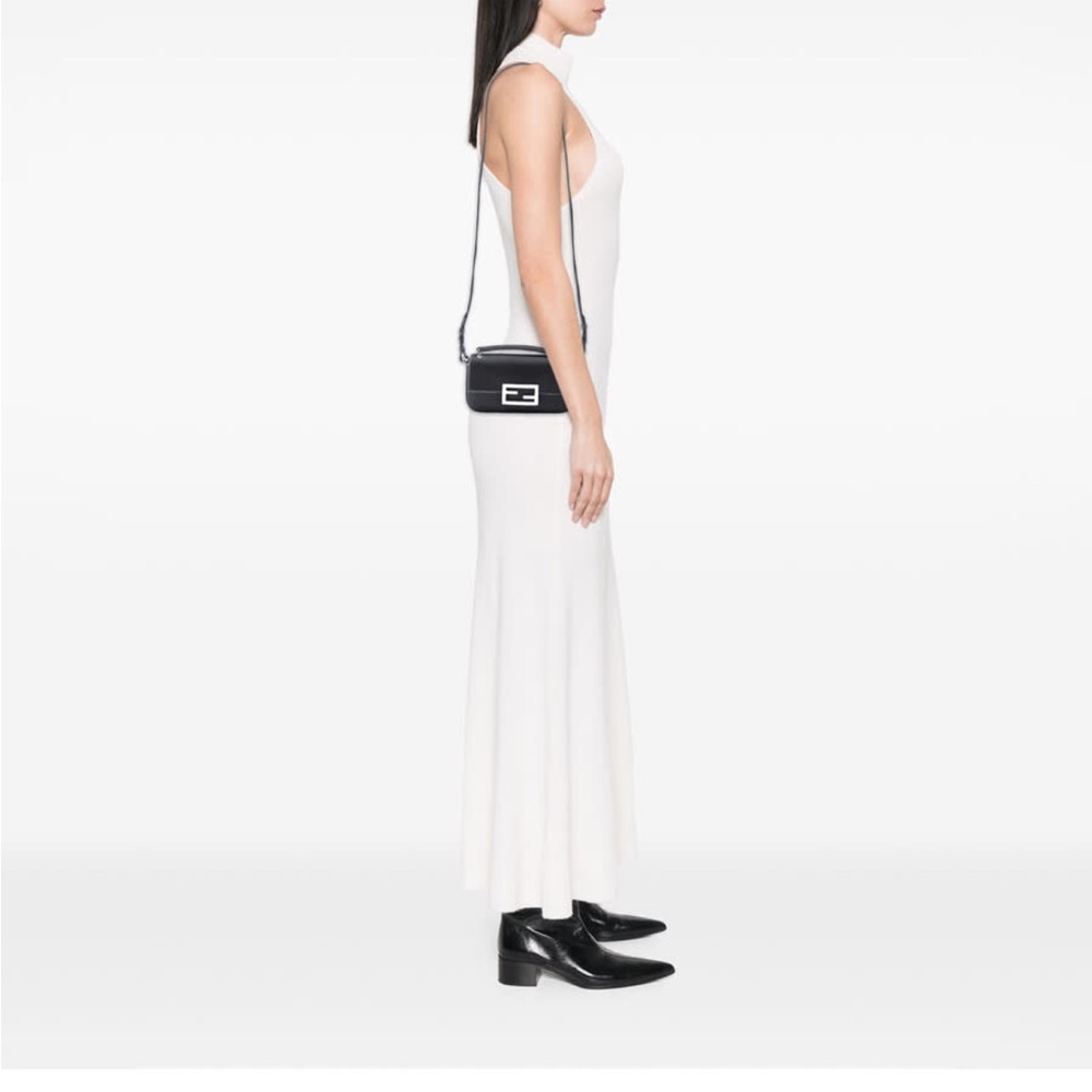 Fendi Mini Satin & Leather black purse silver hardware - Picture 6 of 9